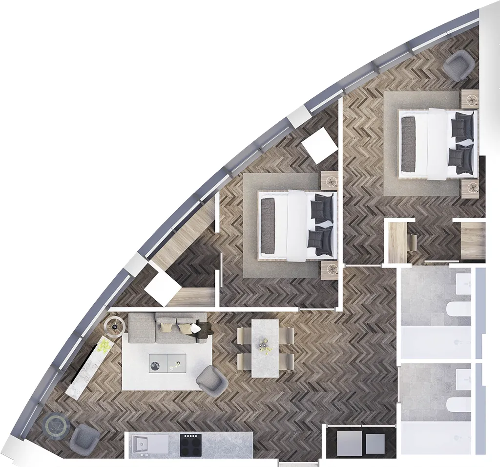 One Park Lane unit A401 floorplan