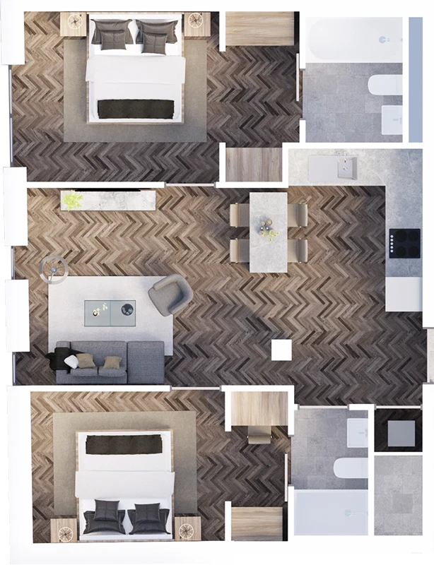 Heaps Mill - The Mill Unit D613 Floorplan